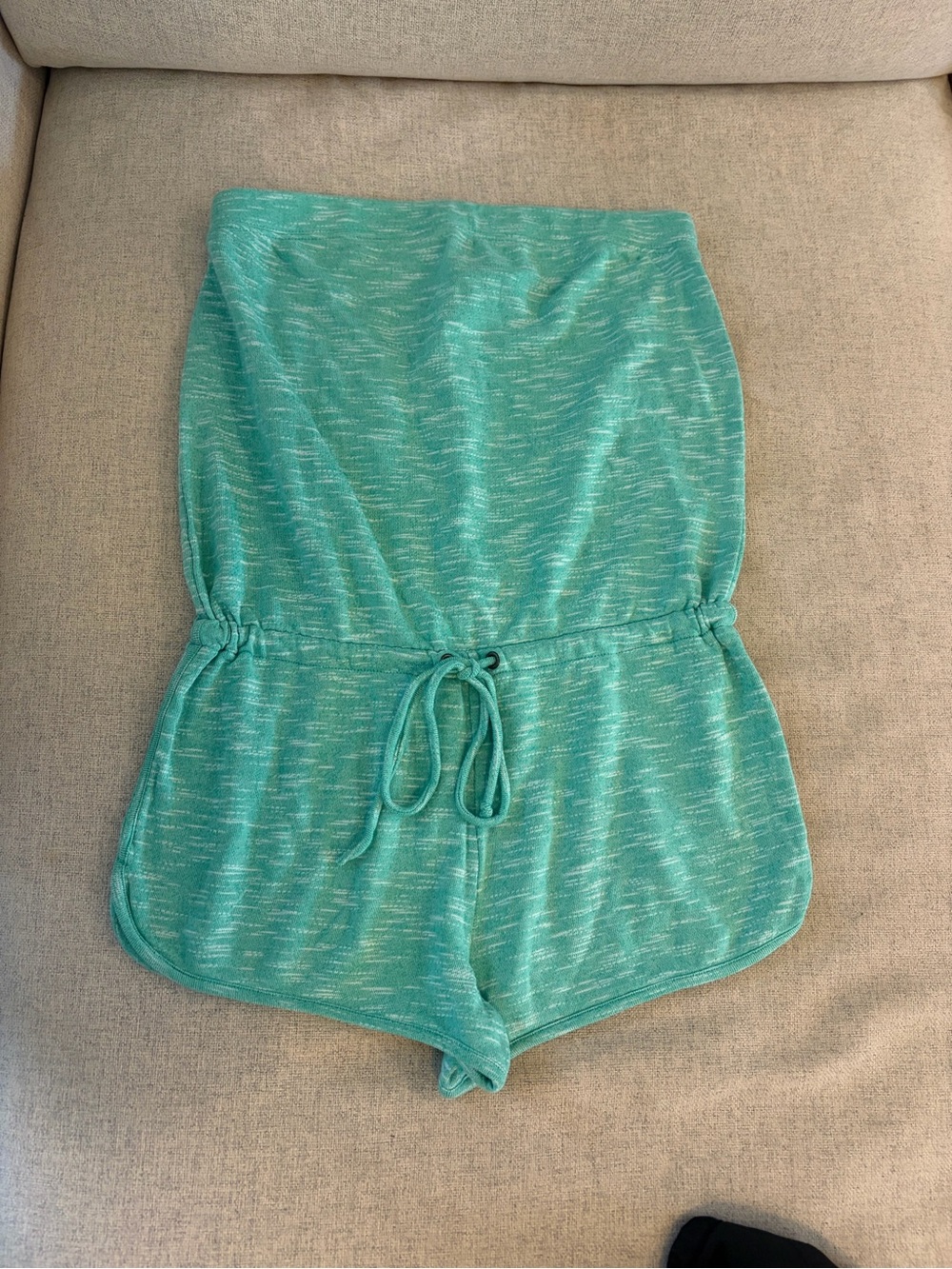 Mossimo Supply Co Turquoise Strapless Romper Size Small Drawstring Waist